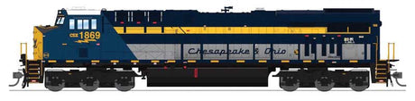 GE ES44AC GEVO - Standard DC - Stealth -- CSX #1869 (Chesapeake & Ohio Heritage, blue, gray, yellow)-1