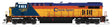 GE ES44AC GEVO - Standard DC - Stealth -- CSX #1869 (Chessie System Heritage, blue, yellow, orange)-1