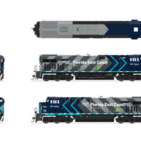 GE ES44AC GEVO - Sound and DCC - Paragon4(TM) -- Florida East Coast #810 (Grupo Mexico Scheme, gray, teal, green)