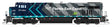 GE ES44AC GEVO - Standard DC - Stealth -- Florida East Coast #815 (Grupo Mexico Scheme, gray, teal, green)-1