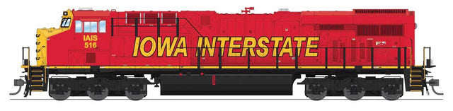 GE ES44AC GEVO - Standard DC - Stealth -- Iowa Interstate #516 (Rock Island Heritage 30th Anniversary, red, yellow)-1
