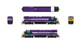 GE ES44AC GEVO - Standard DC - Stealth -- CSX #1871 (Atlantic Coast Line Heritage, blue, purple, silver, yellow)-2