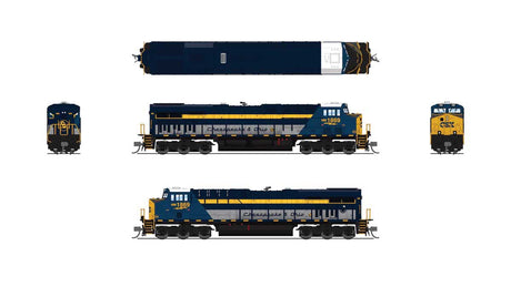 GE ES44AC GEVO - Sound and DCC - Paragon4(TM) -- CSX #1869 (Chesapeake & Ohio Heritage, blue, gray, yellow)-2