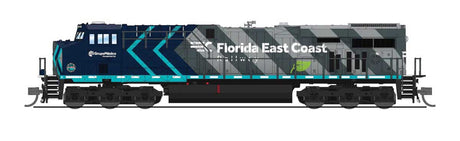 GE ES44AC GEVO - Standard DC - Stealth -- Florida East Coast #815 (Grupo Mexico Scheme, gray, teal, green)-1