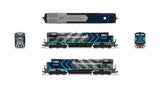 GE ES44AC GEVO - Standard DC - Stealth -- Florida East Coast #815 (Grupo Mexico Scheme, gray, teal, green)-2