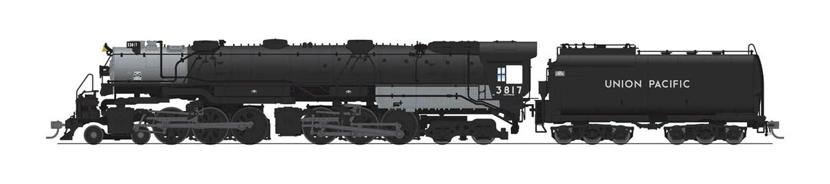 UP Class CSA-2 Post-1947 Early 4-6-6-4 Challenger - Standard DC - Stealth -- Union Pacific #3838 (As-Delivered Front Engine, black, graphite)