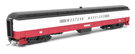 Heavyweight Railroad Instruction - Exhibit Car - Ready to Run -- Western Maryland #100 (Circus, white, red, black)