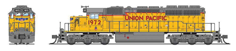 EMD SD40-2 - Standard DC - Stealth -- Union Pacific #1972 (2010s, Armour Yellow, gray, red, Small Nose Wings)