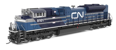 EMD SD70ACe - Standard DC - Stealth -- Canadian National #8101 (Ex-EMD Demo, blue, white)