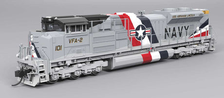 EMD SD70ACe - Sound and DCC - Paragon4(TM) -- US Navy #101 (Fantasy Scheme, gray, red, white, blue)