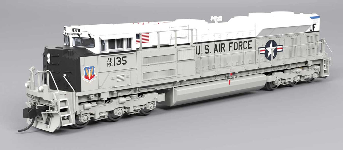 EMD SD70ACe - Sound and DCC - Paragon4(TM) -- US Air Force #135 (Fantasy Scheme, gray, white, black)