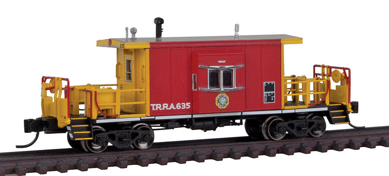 Short Body Bay Window Caboose - Ready to Run -- Terminal Railroad Association of St. Louis #635 Duncan (red, yellow)