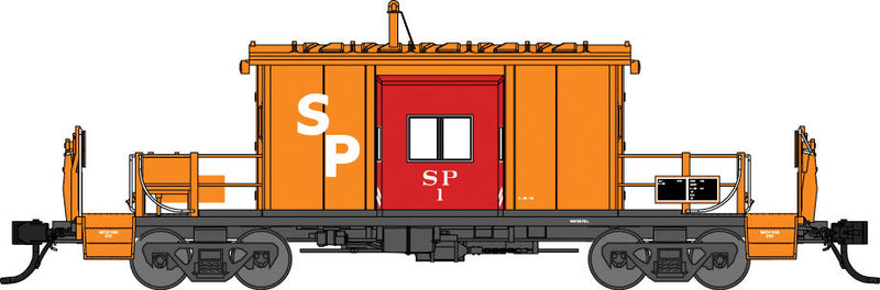 Southern Pacific Short-Body, Short-Roof Bay Window Caboose - Ready to Run -- Southern Pacific #1 (orange, red, gray; Large White SP)