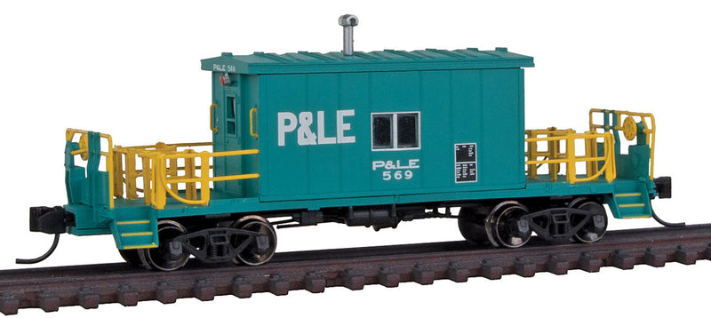 Steel Transfer Caboose w/Short Roof - Ready to Run -- Pittsburgh & Lake Erie #569 (Jade Green, white)