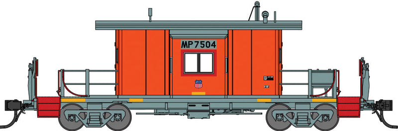Short Body Bay Window Caboose - Ready to Run -- Union Pacific MP #7504 (MOW Scheme, orange, gray)