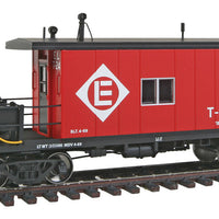 Steel Transfer Caboose w/Long Roof - Ready to Run -- Erie-Lackawanna #T-24 (red, black)