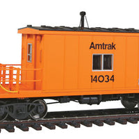 Steel Transfer Caboose w/Short Roof - Ready to Run -- Amtrak #14034 (MOW Scheme, orange, black, Amtrak Lettering Over Window)