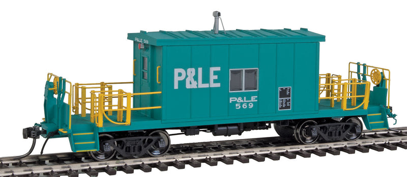Steel Transfer Caboose w/Short Roof - Ready to Run -- Pittsburgh & Lake Erie #569 (Jade Green, white)