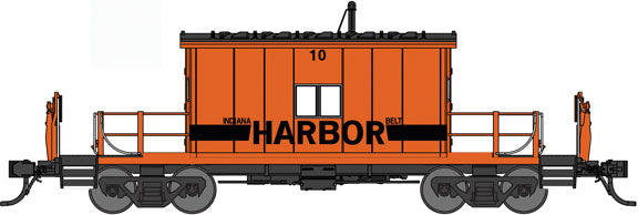 Transfer Caboose - Ready to Run -- Indiana Harbor Belt #10 (orange, black)