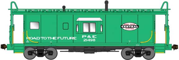 International Car Half-Bay Window Caboose - Ready to Run -- Peoria & Eastern - NYC green 21499 (Jade Green, NYC System Logo, Future Slog