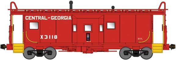 International Car Bay Window Caboose Phase 1 - Ready to Run -- Central Of Georgia X3118 (red, yellow, white)