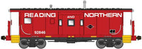 International Car Bay Window Caboose Phase 1 - Ready to Run -- Reading & Northern 92846 (red, yellow, black)