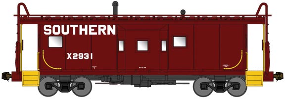 International Car Bay Window Caboose Phase 1 - Ready to Run -- Southern Railway #X2931 (Boxcar Red)