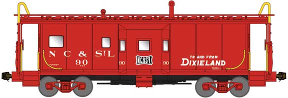 International Car Bay Window Caboose Phase 1 - Ready to Run -- Nashville, Chattanooga & St. Louis 95 (red, Dixieland Slogan)