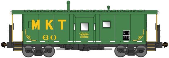International Car Bay Window Caboose Phase 2 - Ready to Run -- Missouri-Kansas-Texas #61 (green, yellow, Large MKT)