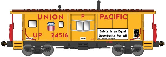 International Car Bay Window Caboose Phase 4 - Ready to Run -- Union Pacific #24590 (Armour Yellow, red; "Safety...Equal Opportunity...")