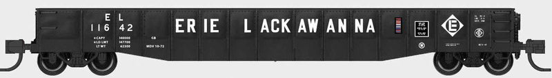 52'6" 15-Panel Mill Gondola - Heavily Dented Sides - Ready to Run -- Erie Lackawanna #11788 (black, white, Large Roadname Lettering)