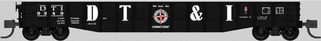 52'6" 15-Panel Mill Gondola - Heavily Dented Sides - Ready to Run -- Detroit Toledo & Ironton #9349 (black, white, Large DT&I, Compass Logo)