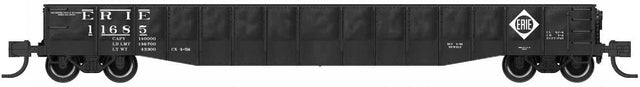 52'6" 15-Panel Mill Gondola - Medium Dented Sides - Ready to Run -- Erie #11685 (black, white, Diamond Logo)
