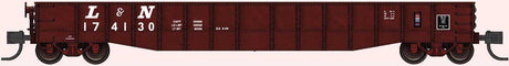 52'6" 15-Panel Mill Gondola - Medium Dented Sides - Ready to Run -- Louisville & Nashville #174130 (Boxcar Red, white)