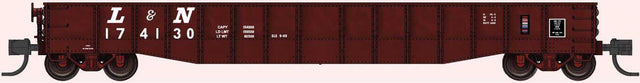 52'6" 15-Panel Mill Gondola - Medium Dented Sides - Ready to Run -- Louisville & Nashville #174118 (Boxcar Red, white)