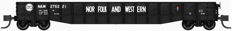 52'6" 15-Panel Mill Gondola - Heavily Dented Sides - Ready to Run -- Norfolk & Western #275221 (black, white, Hamburger Logo)