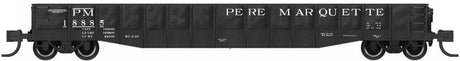 52'6" 15-Panel Mill Gondola - Medium Dented Sides - Ready to Run -- Pere Marquette #18901 (black, white)