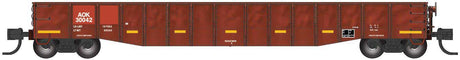 52'6" 15-Panel Mill Gondola - Lightly Dented Sides - Ready to Run -- Arkansas-Oklahoma AOK #30042 (Patched, Boxcar Red, yellow stripes)