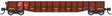 52'6" 15-Panel Mill Gondola - Heavily Dented Sides - Ready to Run -- Arkansas-Oklahoma AOK #30043 (Patched, Boxcar Red, yellow stripes)