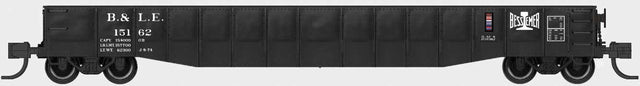 52'6" 15-Panel Mill Gondola - Heavily Dented Sides - Ready to Run -- Bessemer & Lake Erie #15162 (black)