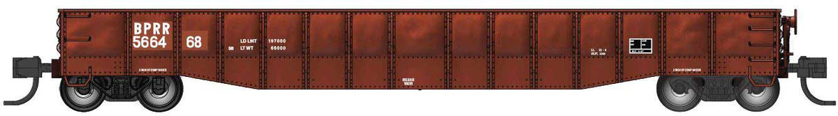 52'6" 15-Panel Mill Gondola - Heavily Dented Sides - Ready to Run -- Buffalo & Pittsburgh BPRR #566468 (Patched, Boxcar Red)