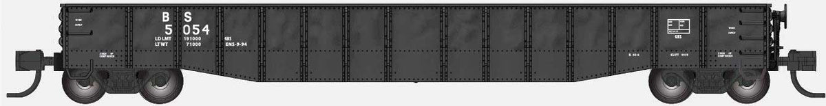 52'6" 15-Panel Mill Gondola - Lightly Dented Sides - Ready to Run -- Birmingham Southern #5054 (black)