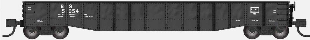 52'6" 15-Panel Mill Gondola - Lightly Dented Sides - Ready to Run -- Birmingham Southern #5019 (black)