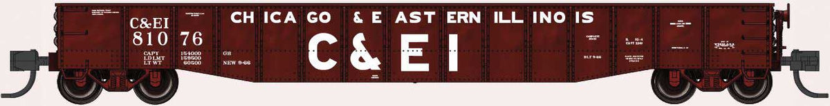 52'6" 15-Panel Mill Gondola - Lightly Dented Sides - Ready to Run -- Chicago & Eastern Illinois #81123 (Boxcar Red, Billboard C&EI)