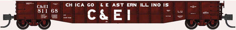 52'6" 15-Panel Mill Gondola - Medium Dented Sides - Ready to Run -- Chicago & Eastern Illinois #81092 (Boxcar Red, Billboard C&EI)