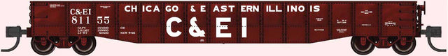 52'6" 15-Panel Mill Gondola - Heavily Dented Sides - Ready to Run -- Chicago & Eastern Illinois #81155 (Boxcar Red, Billboard C&EI)