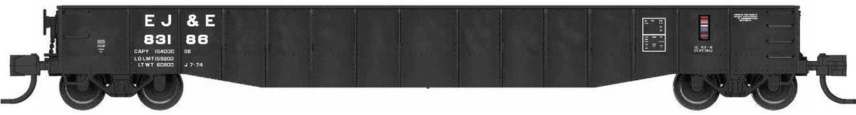 52'6" 15-Panel Mill Gondola - Lightly Dented Sides - Ready to Run -- Elgin Joliet & Eastern #83186 (black)