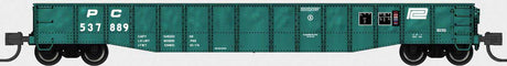 52'6" 15-Panel Mill Gondola - Lightly Dented Sides - Ready to Run -- Penn Central #537918 (Jade Green, white)