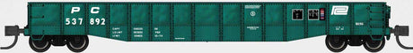 52'6" 15-Panel Mill Gondola - Medium Dented Sides - Ready to Run -- Penn Central #537892 (Jade Green, white)