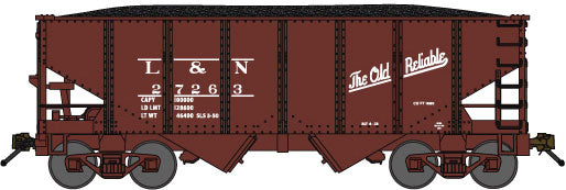 USRA 30'6" 2-Bay Hopper - Ready to Run -- Louisville & Nashville (Boxcar Red, Old Reliable Slogan)